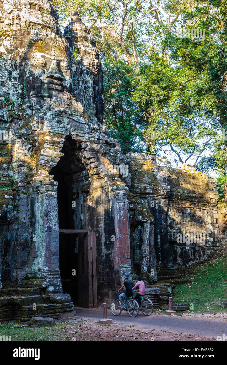 Cambodia.  North Gate, Angkor Thom. Stock Photo