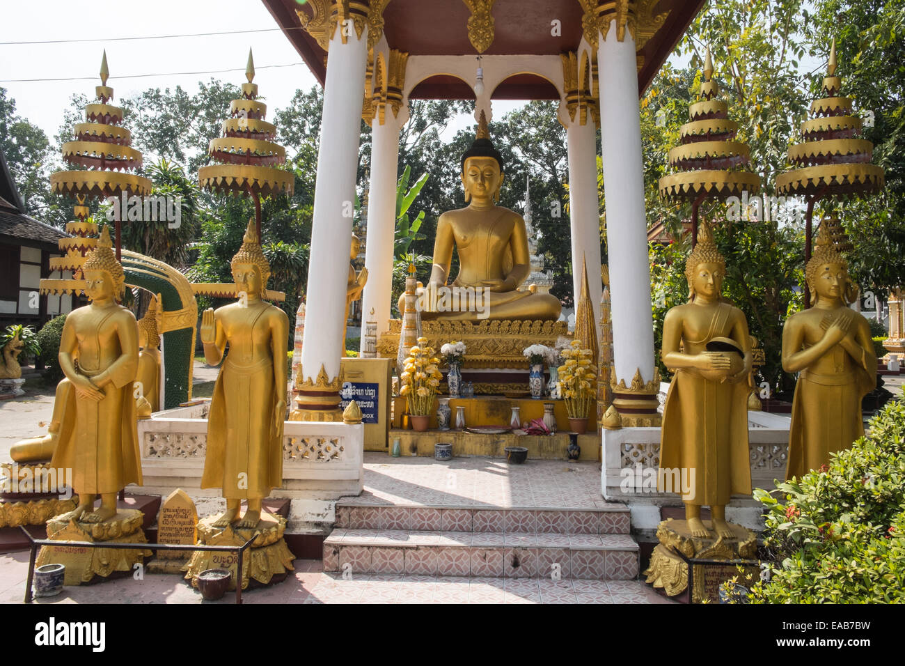 Buddha statues at Wat Si Saket,the most famous Buddhist temple in