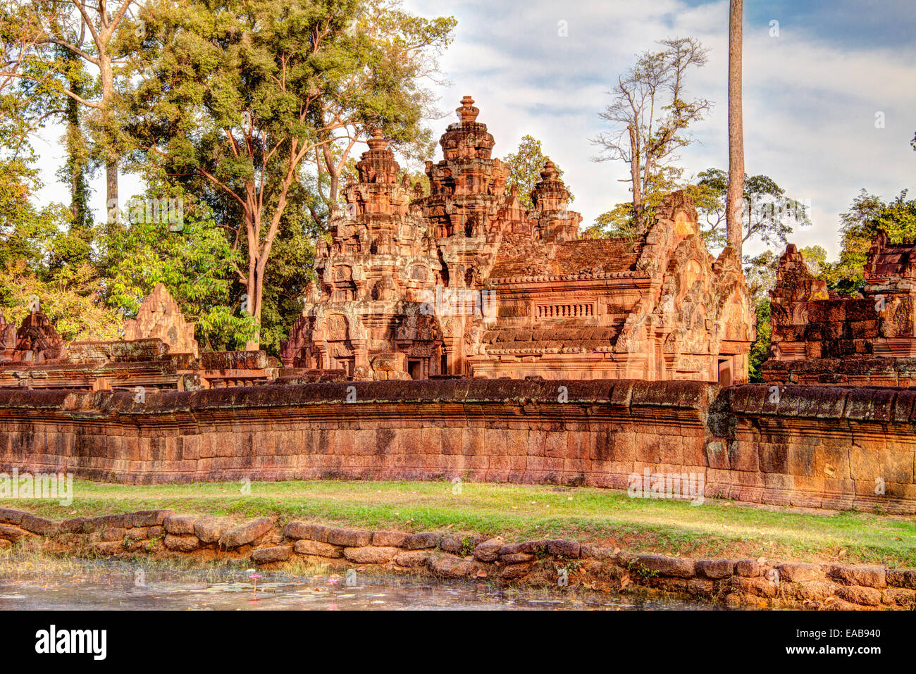 Cambodia, Banteay Srei, Tenth Century A.D. Early Morning. Stock Photo