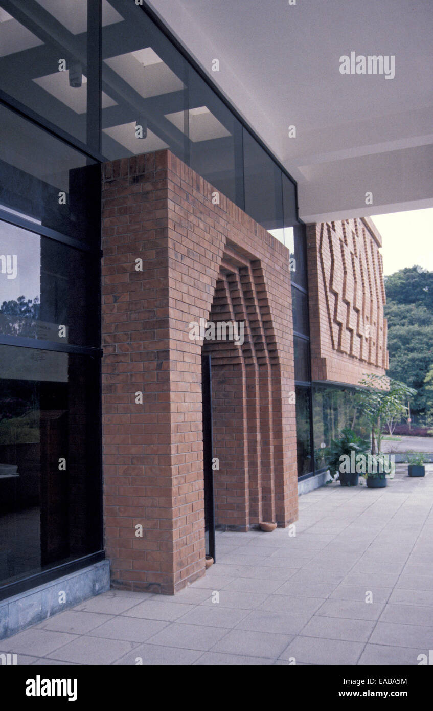 Mayan corbel arch entrance to the Ixchel Museum of Indigenous Dress building at Francisco Marroquin University, Guatemala City Stock Photo