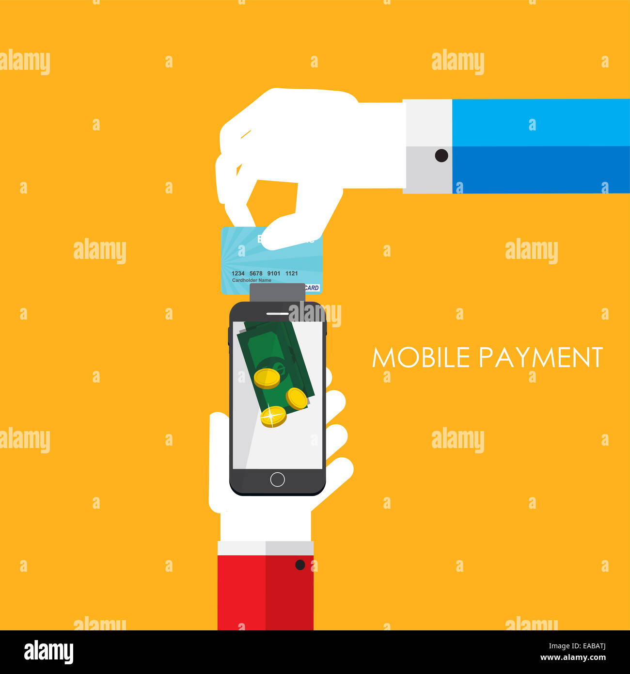 Mobile Payment Flat Concept Vector Illustration Stock Photo - Alamy
