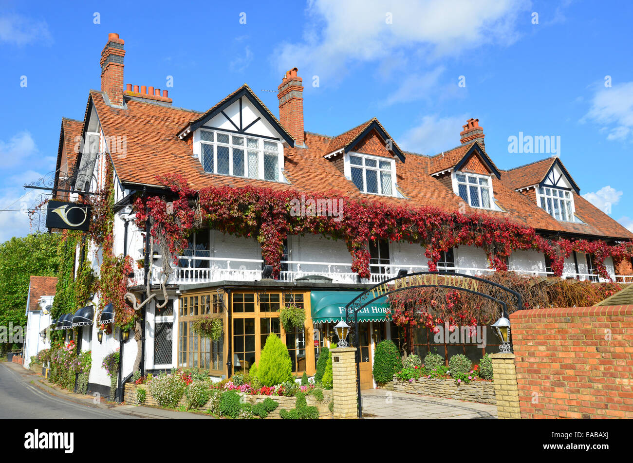 The French Horn Hotel & Restaurant, Sonning-On-Thames, Berkshire, England, United Kingdom Stock Photo