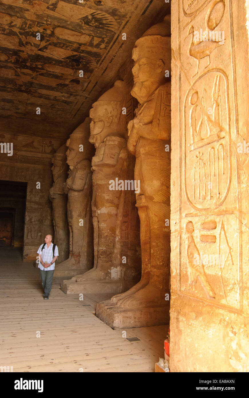 Inside the great temple of Abu Simbel. Stock Photo