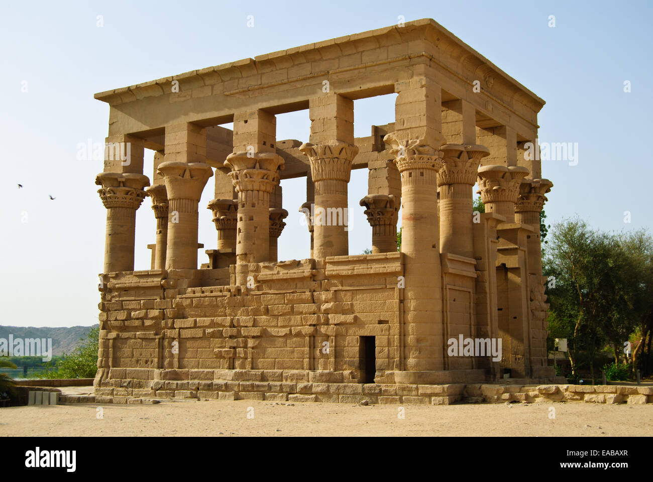 Trajan's Kiosk, the Egytian ancient monument at Philae Temple. Stock Photo
