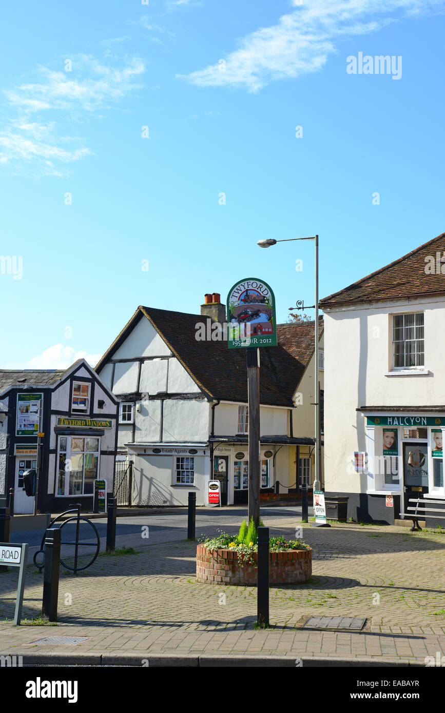Town sign, High Street, Twyford, Berkshire, England, United Kingdom