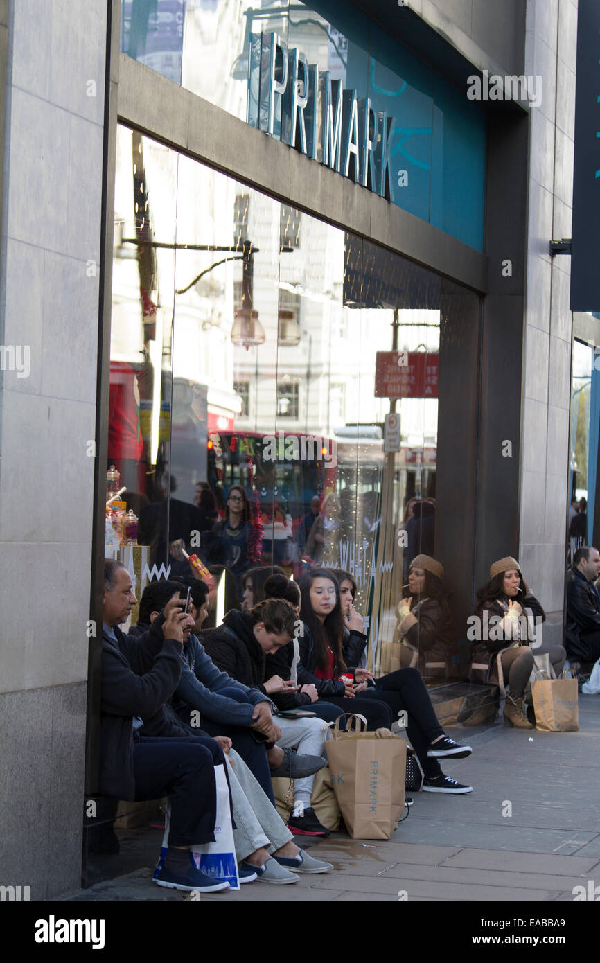 Shoppers outside Primark Oxford street London Stock Photo