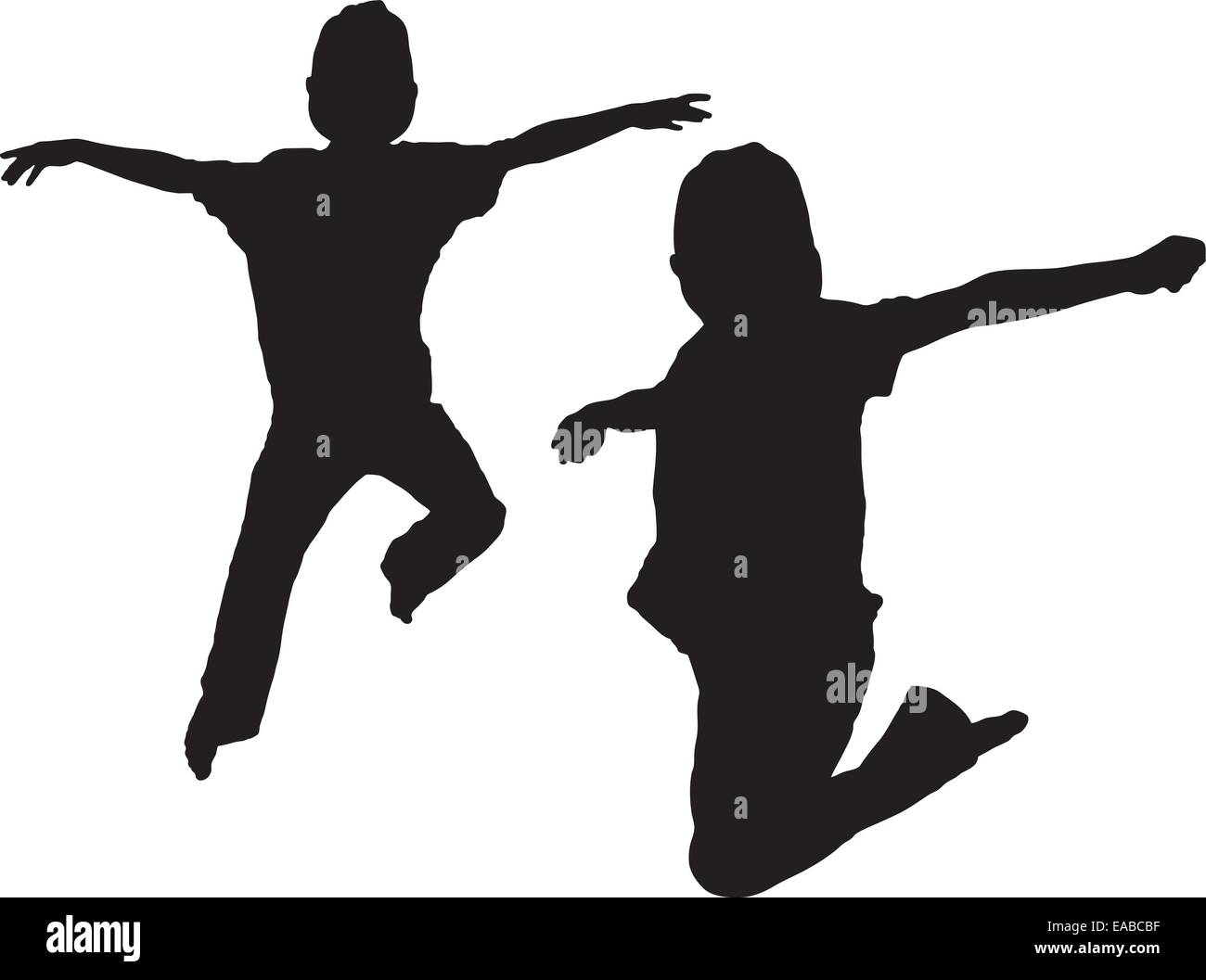 Jumping Child Silhouette on white background Stock Vector Image &amp; Art - Alamy