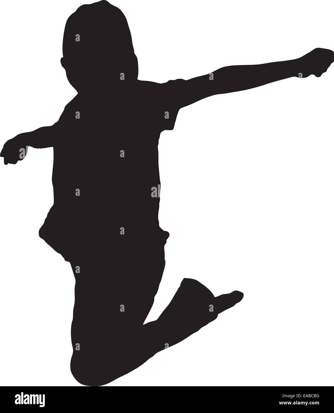 Jumping Child Silhouette on white background Stock Vector Image &amp; Art - Alamy