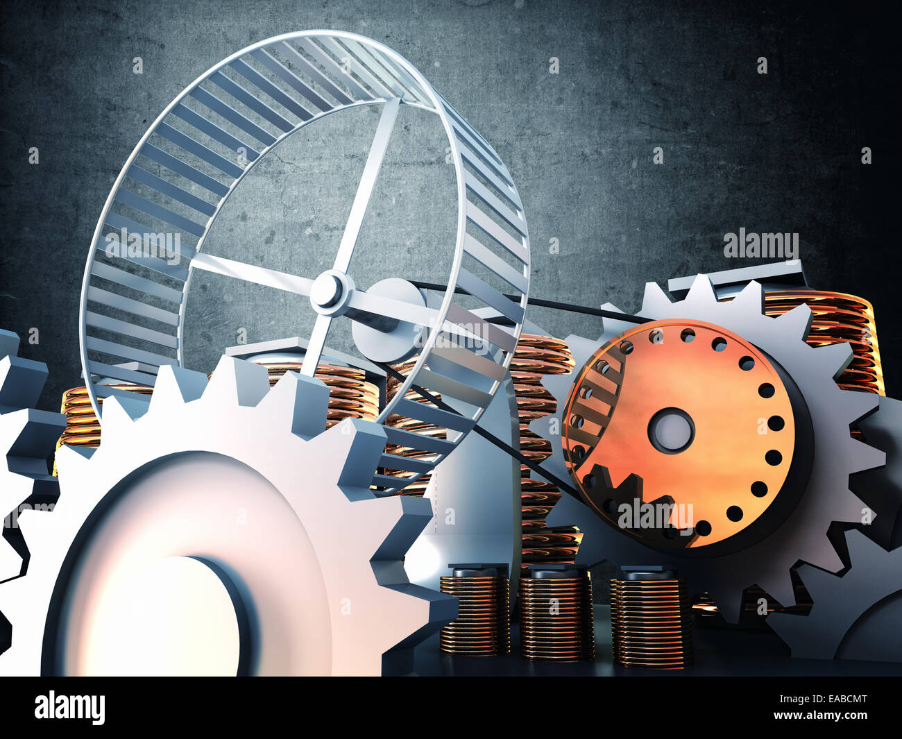 3d image of abstract power generator Stock Photo