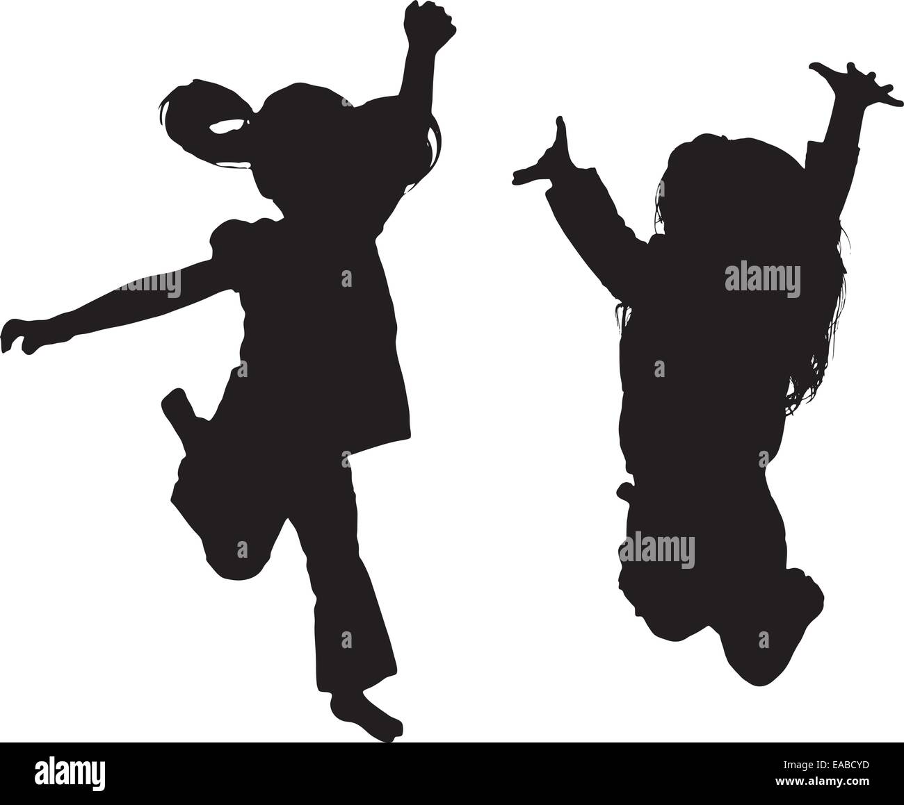 Jumping Child Silhouette on white background Stock Vector Image &amp; Art - Alamy