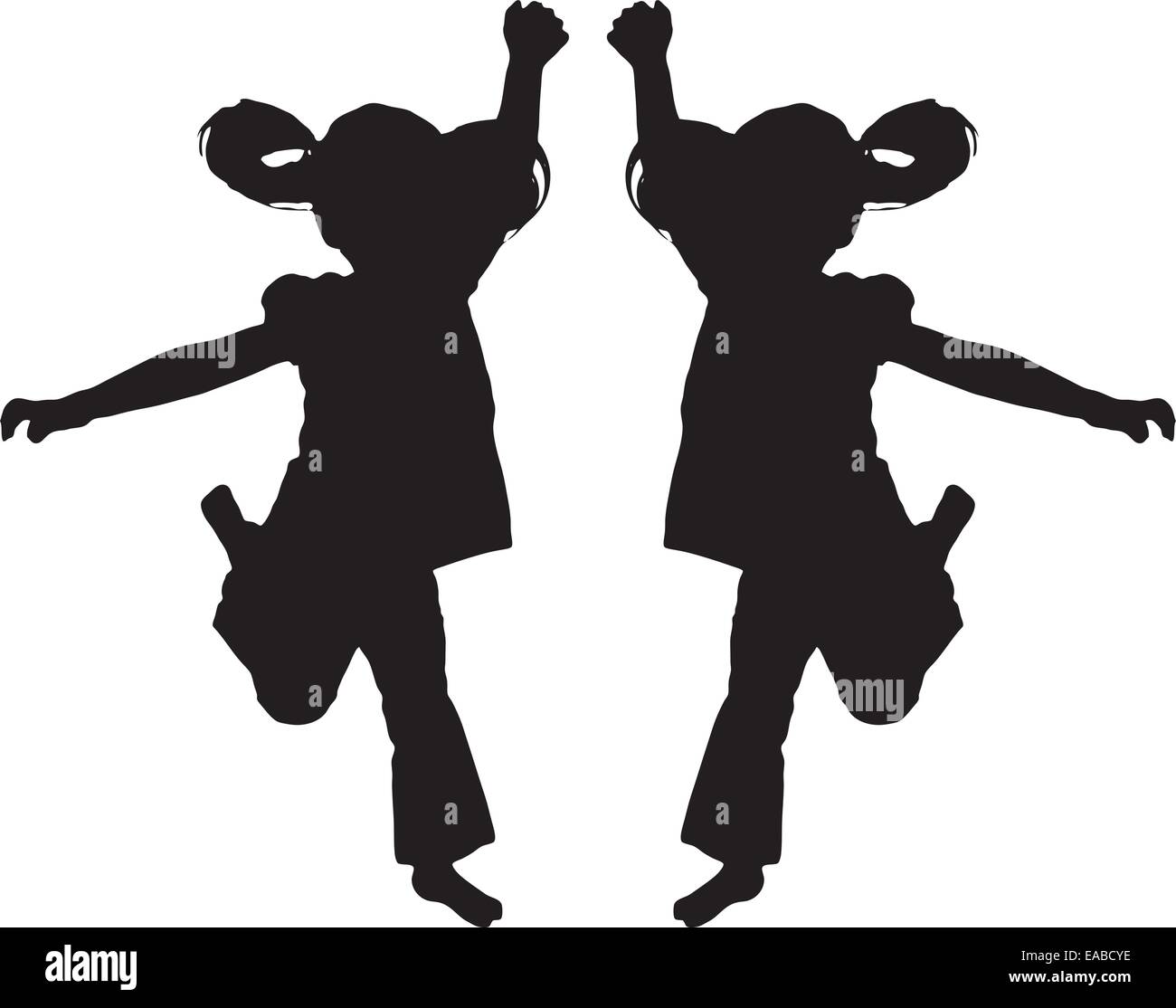 Jumping Child Silhouette on white background Stock Vector Image &amp; Art - Alamy