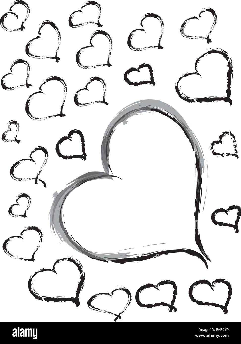 hearts hand drawn Stock Vector