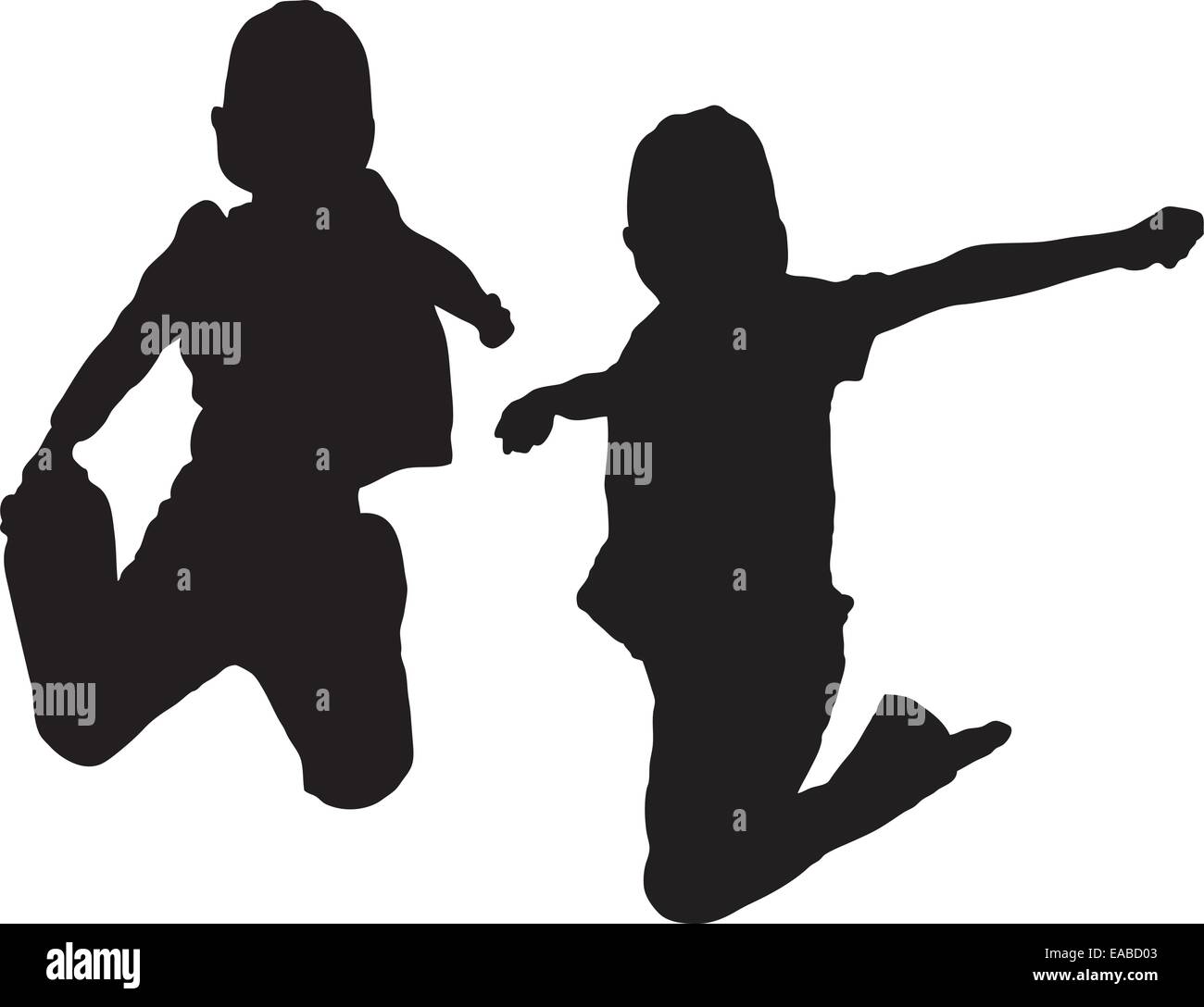 Jumping Child Silhouette on white background Stock Vector Image &amp; Art - Alamy