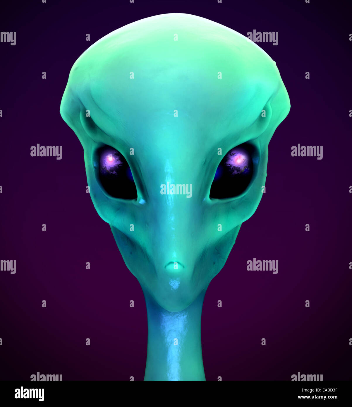 3d render of an alien,  Extraterrestrial Visitor Stock Photo