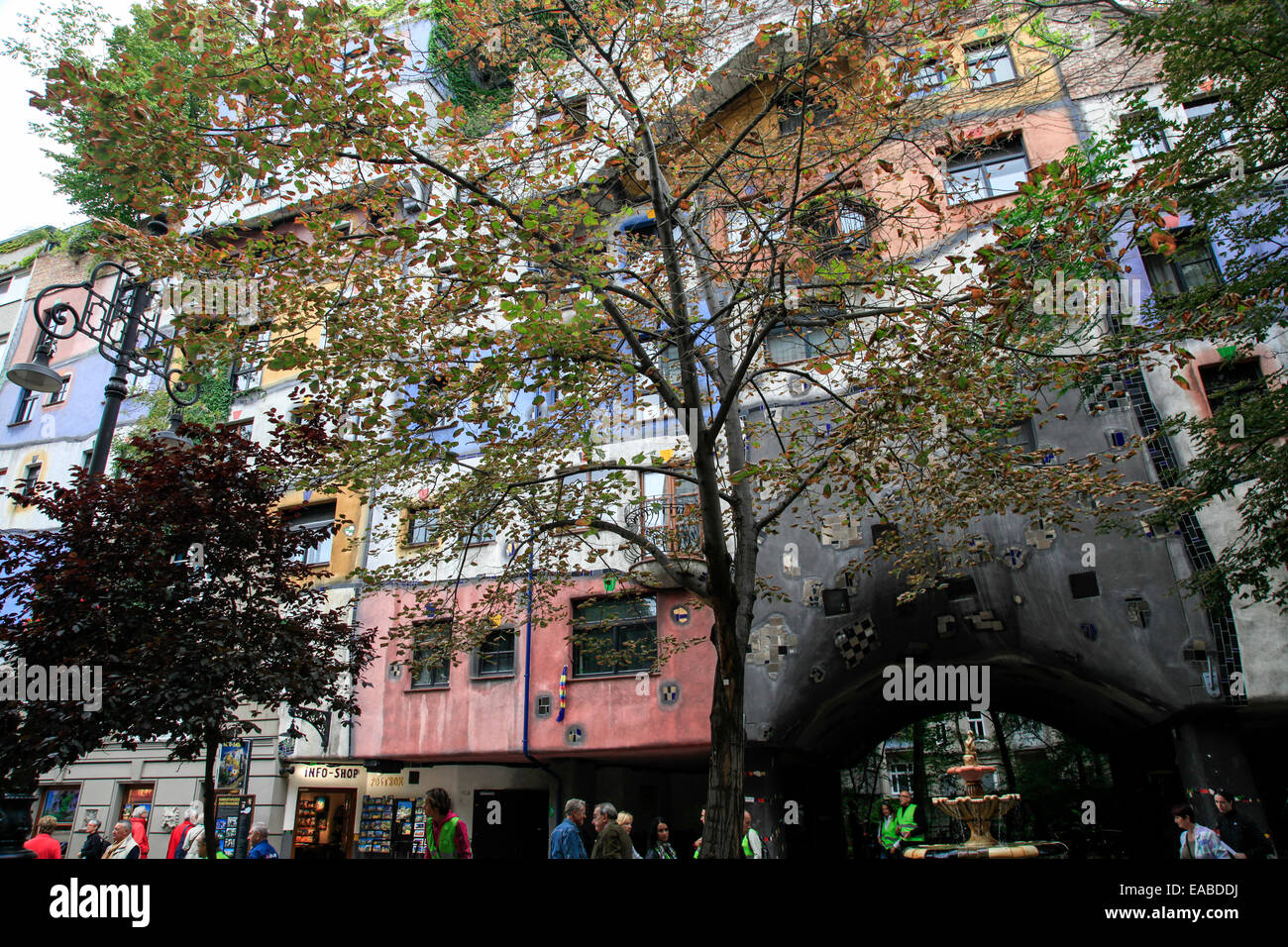Facade of the Hundertwasserhaus, Vienna, Austria Stock Photo
