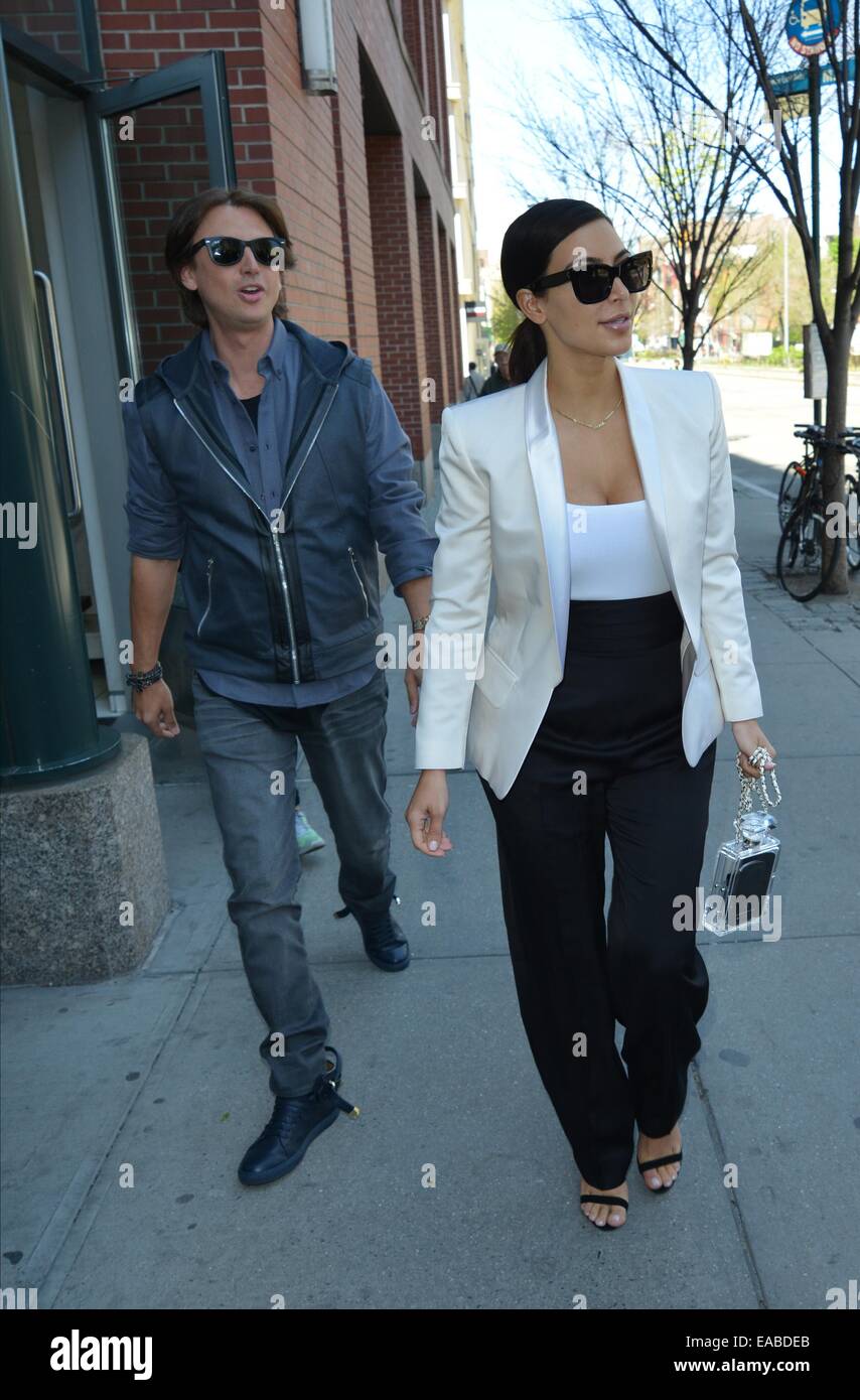 Kim Kardashian leaving her apartment in a Long black form fitting dress in New York on September 6 2015. Photo by Enzo Henry Please Use Credit from Credit Field Stock Photo Alamy