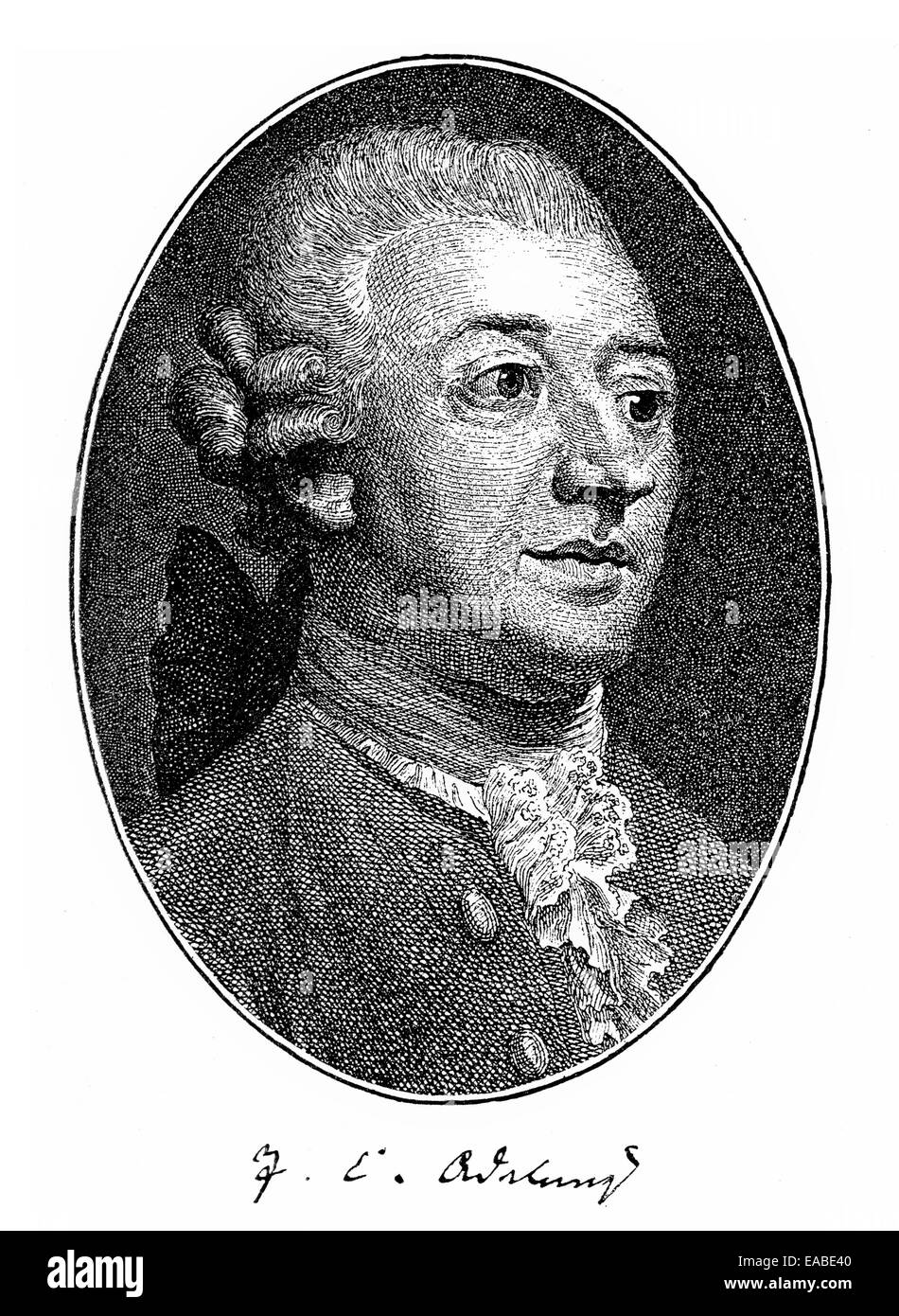Portrait of Johann Christoph Adelung, 1732 - 1806, a German grammarian and philologist, Portrait von Johann Christoph Adelung, 1 Stock Photo