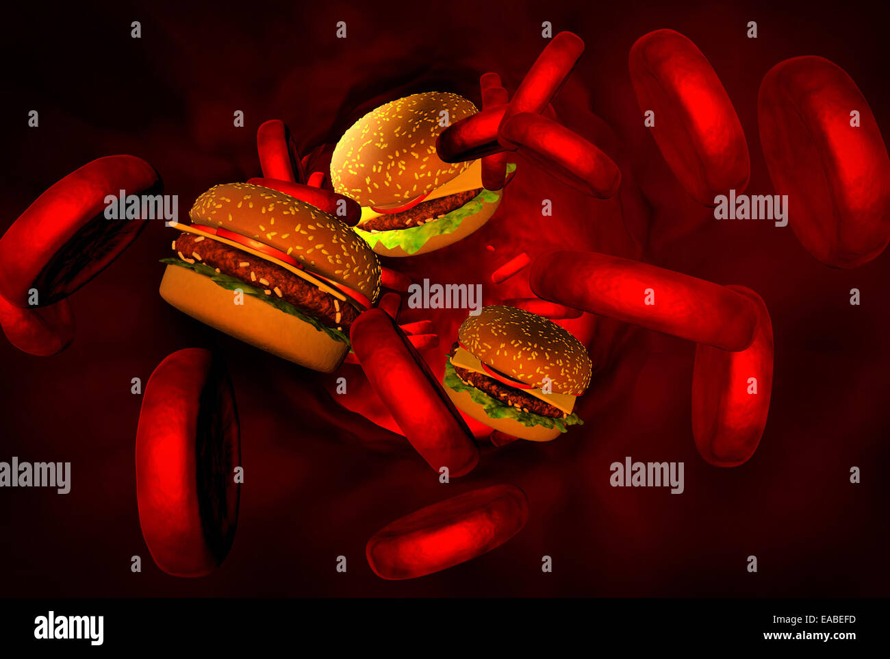 Cholesterol blocked artery, medical concept Stock Photo