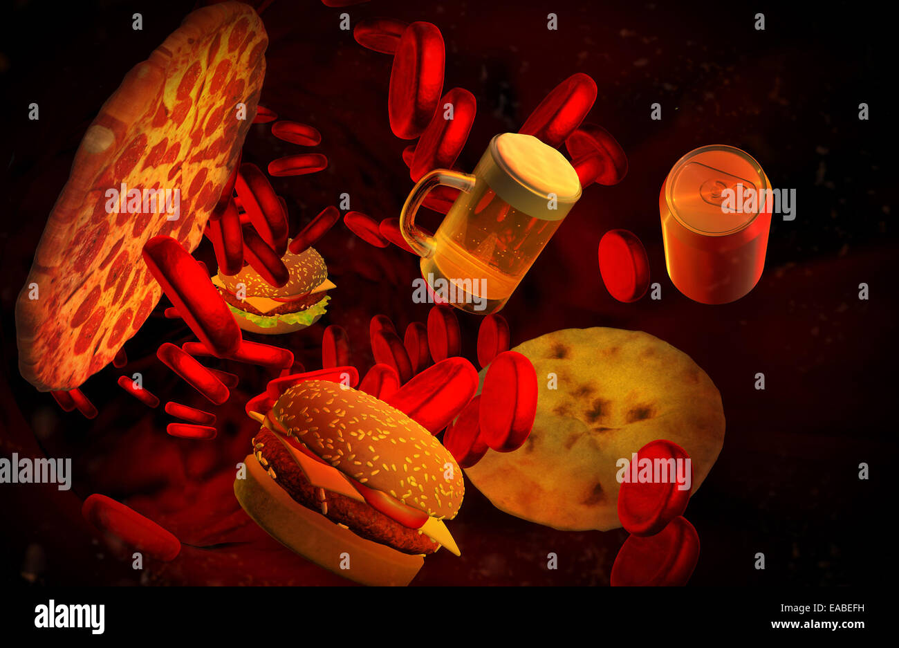 Cholesterol blocked artery, medical concept Stock Photo