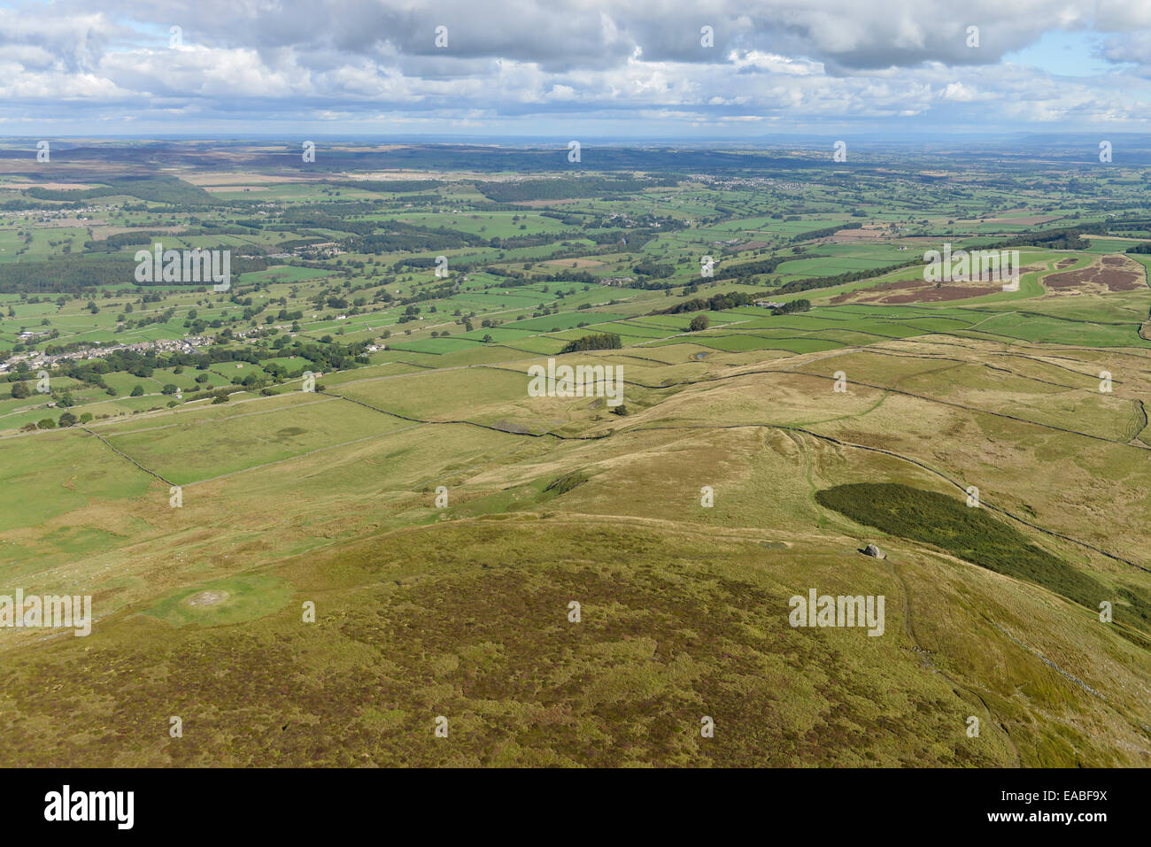 A scenic aerial view of the Yorkshire Dales between Aysgarth and West Witton. Stock Photo