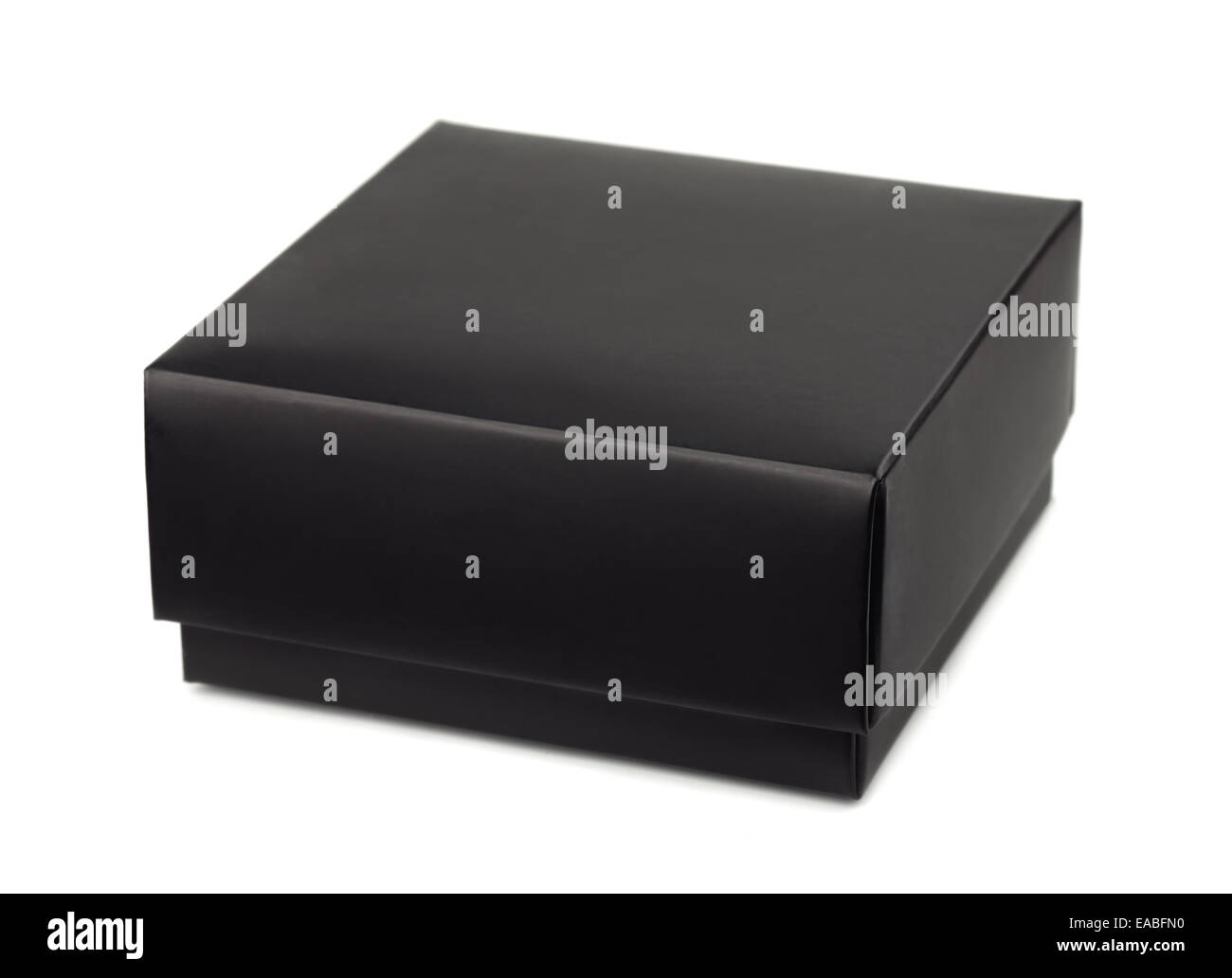 Closed black gift box isolated on white Stock Photo