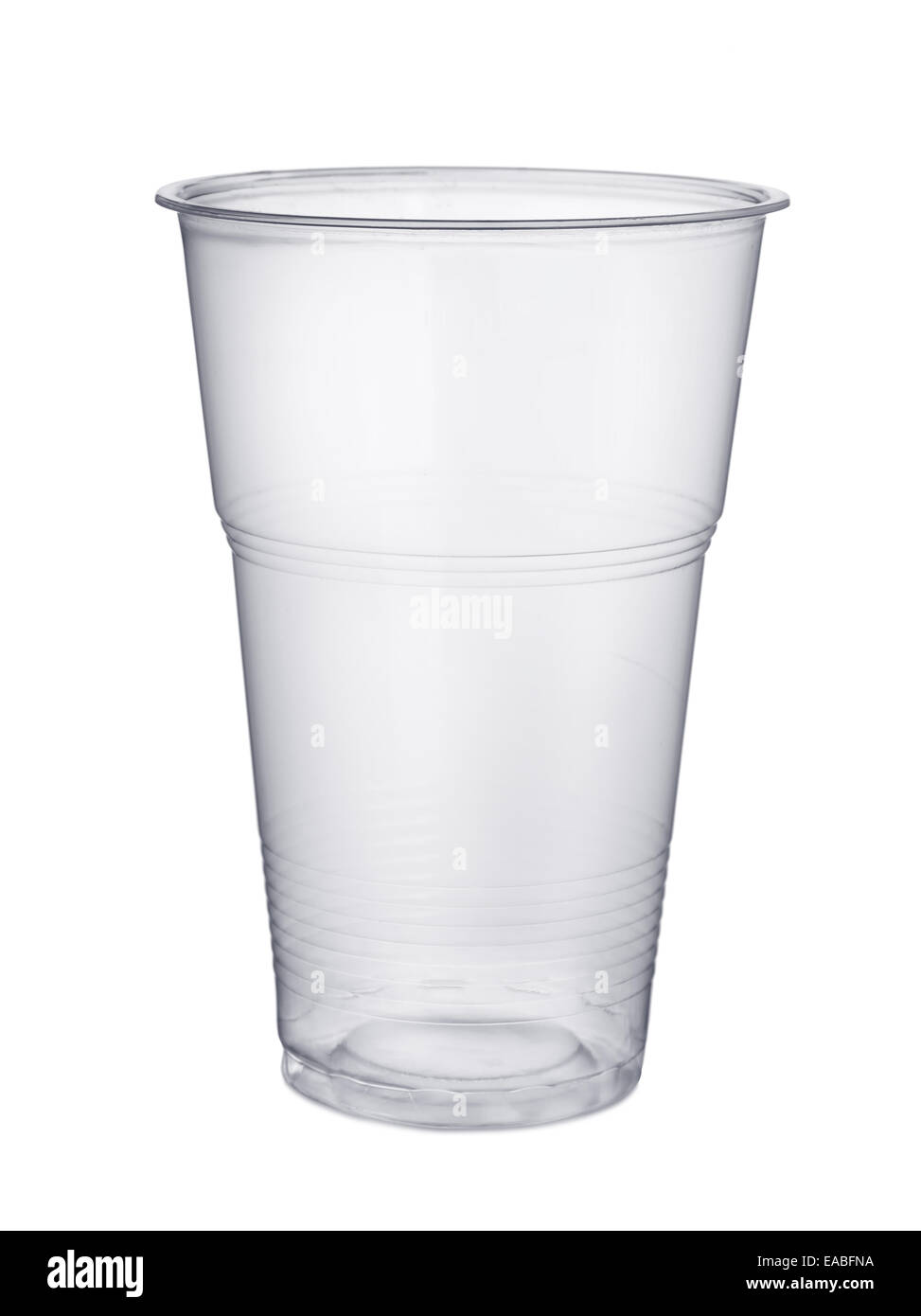 Disposable plastic pint glass isolated on white Stock Photo