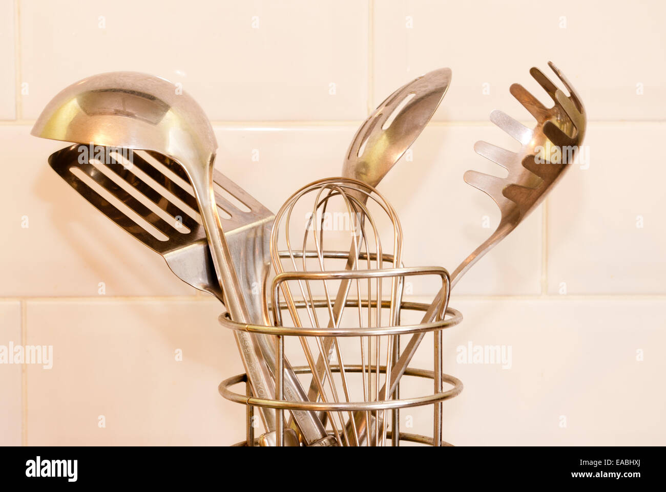 Kitchen Metal Utensils Stock Photo Alamy
