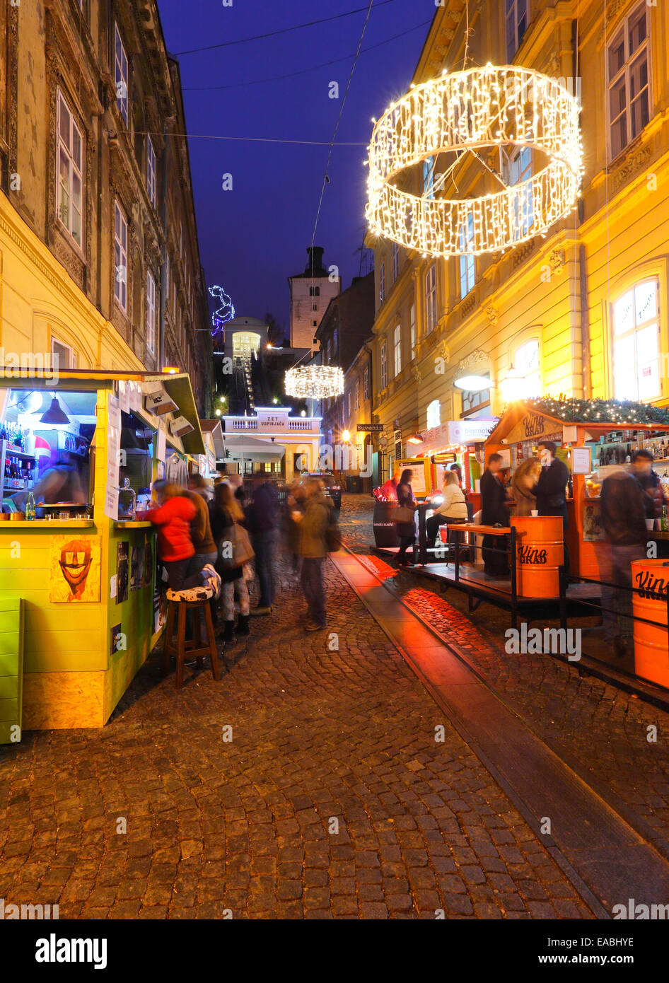 Zagreb, advent in Tomiceva street Stock Photo Alamy
