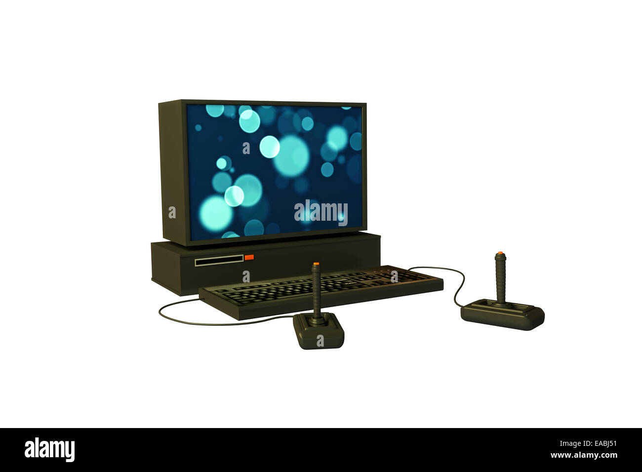 old computer gaming isolated on white background Stock Photo