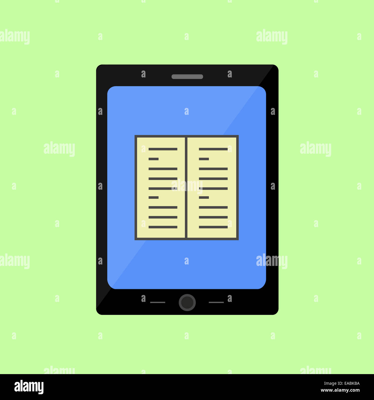 Flat style touch pad with book Stock Photo Alamy