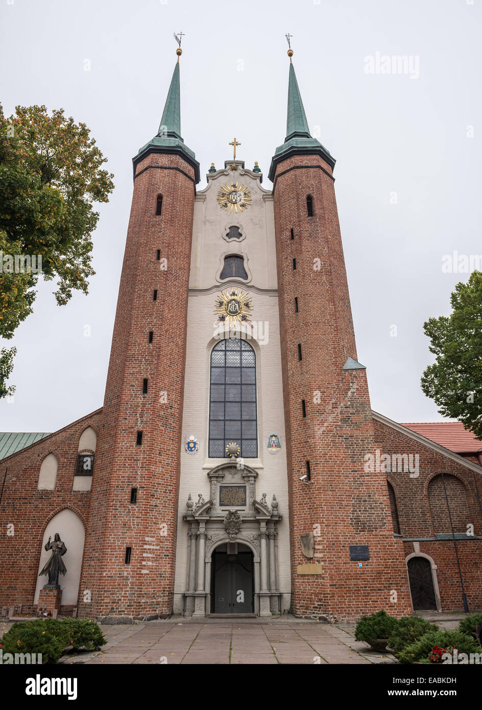 Oliwa Archcathedral dedicated to The Holy Trinity, Blessed Virgin Mary and St Bernard in Oliwa district, Gdansk, Poland Stock Photo