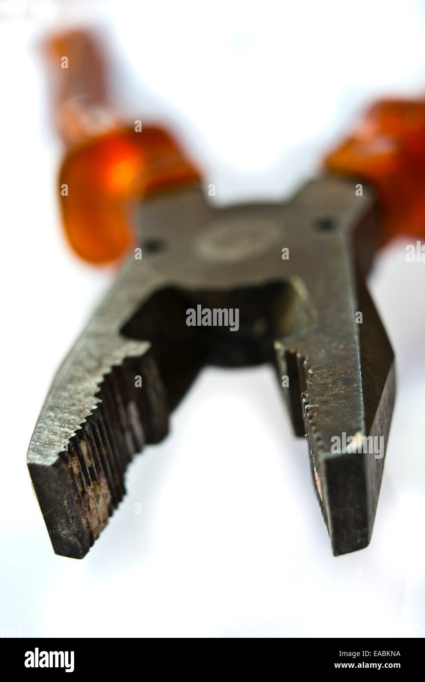 Old pair pliers Stock Photo Alamy
