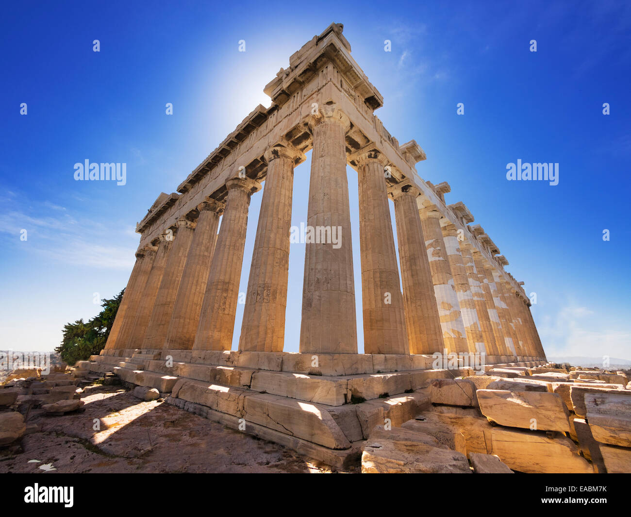 Parthenon temple on the Acropolis of Athens,Greece Stock Photo