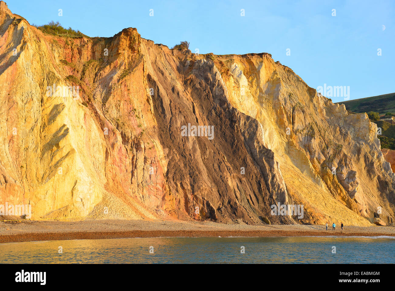 Multi-coloured sand cliffs, Alum Bay, Isle of Wight, England, United Kingdom Stock Photo