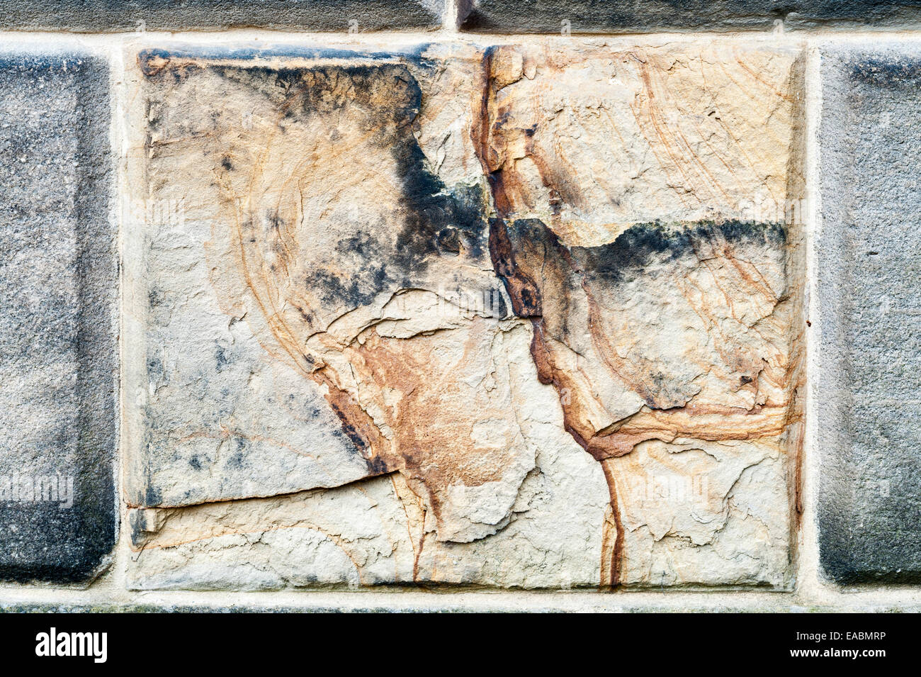 Weathered and flaking sandstone block on a house in the north of England Stock Photo Alamy