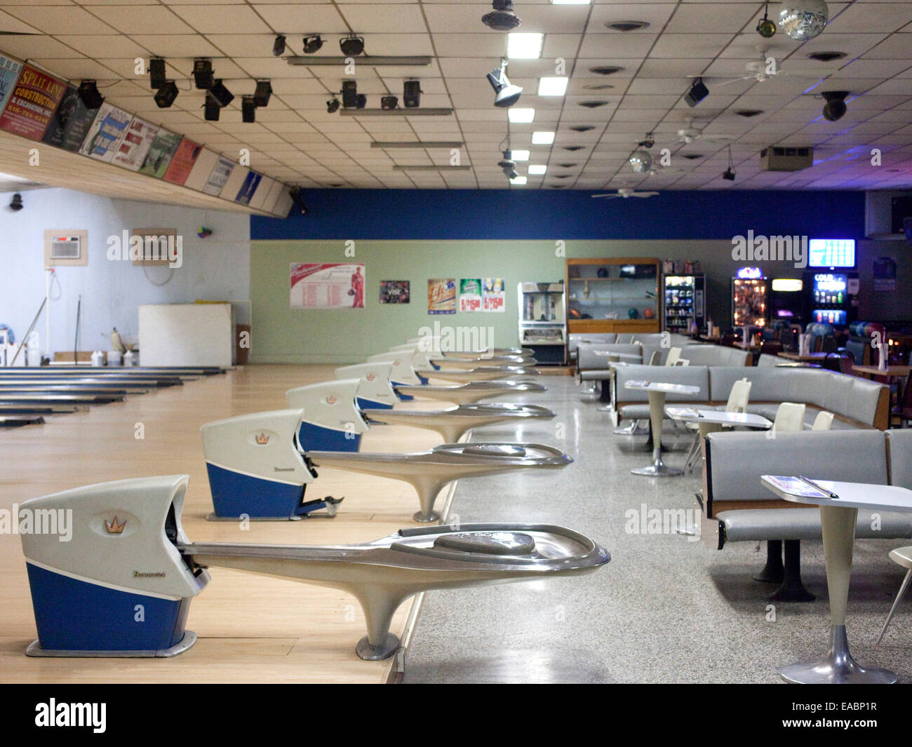 Empty Bowling Alley Stock Photo