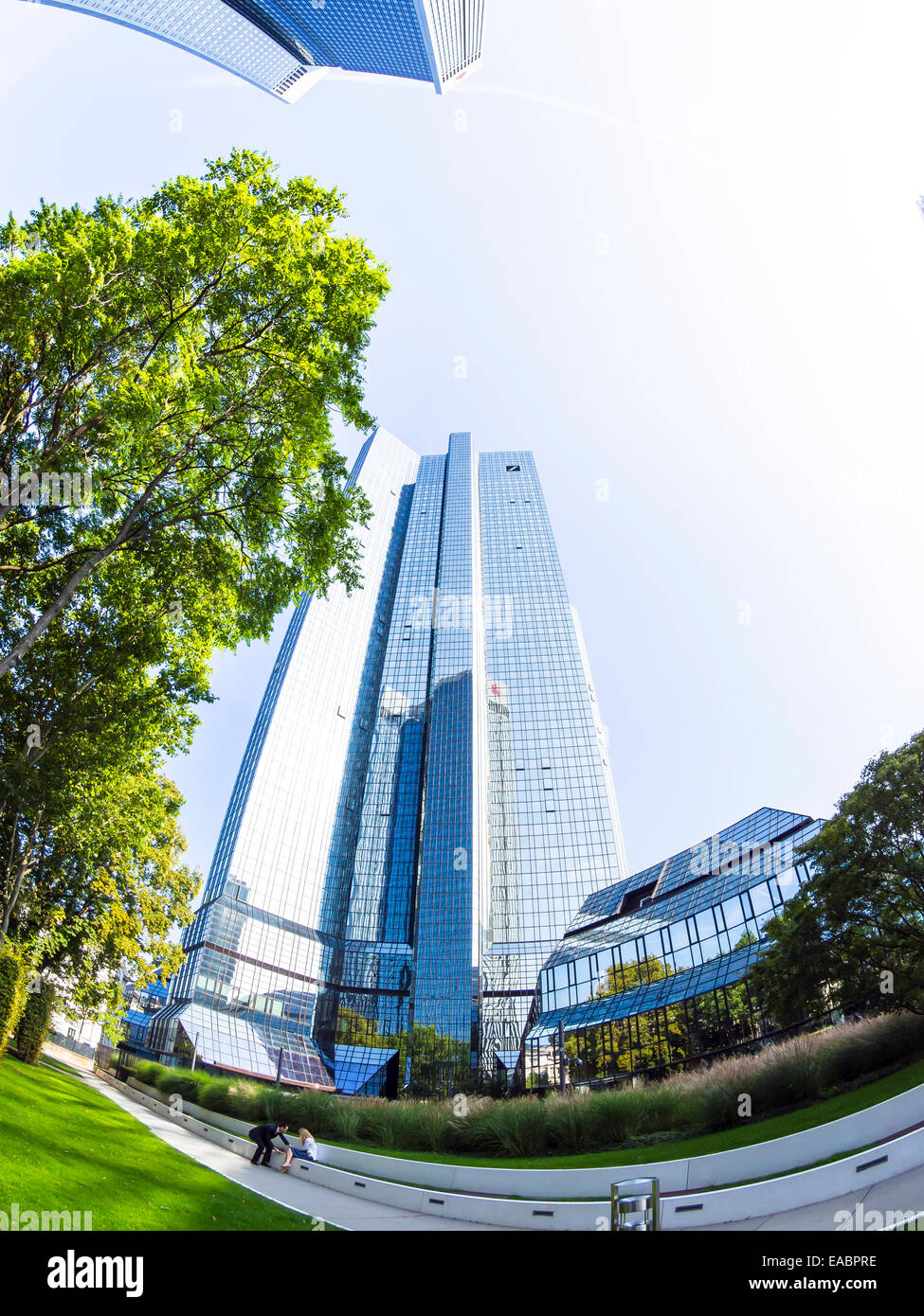 Germany Hesse Frankfurt Westend Opera Tower headquarters of UBS Bank Bank wide angle view Stock Photo