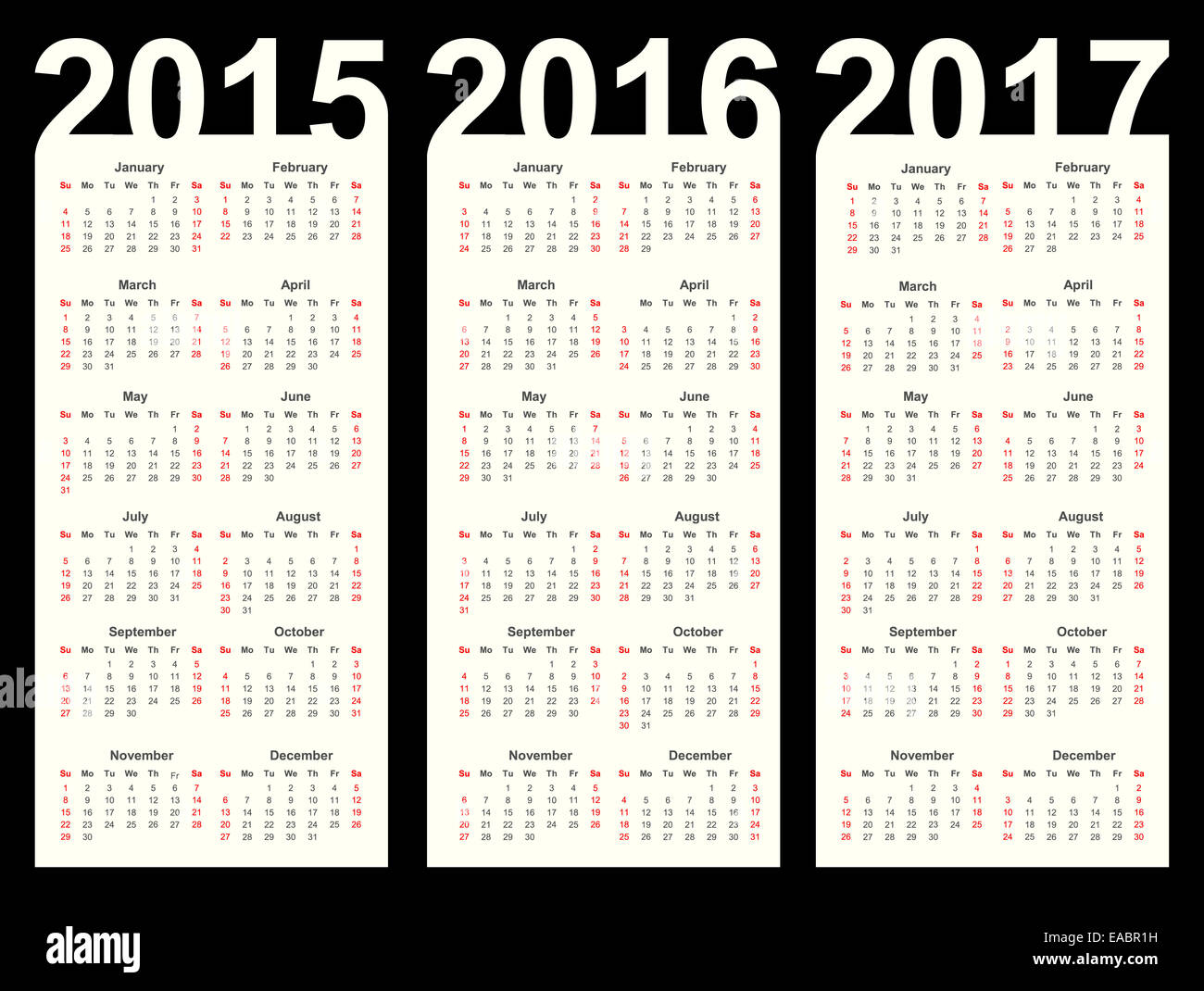 Simple Calendar 15 16 17 Stock Photo Alamy