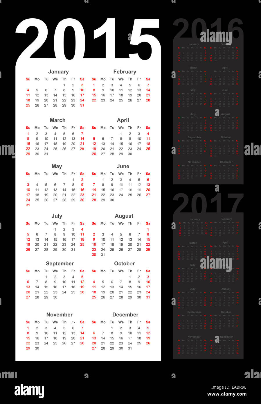 2017 yearly calendar hi-res stock photography and images - Alamy