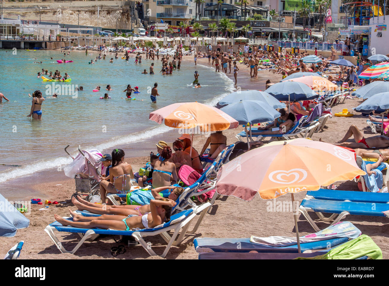 malta-the-beach-at-st-georges-bay-near-paceville-stock-photo-alamy