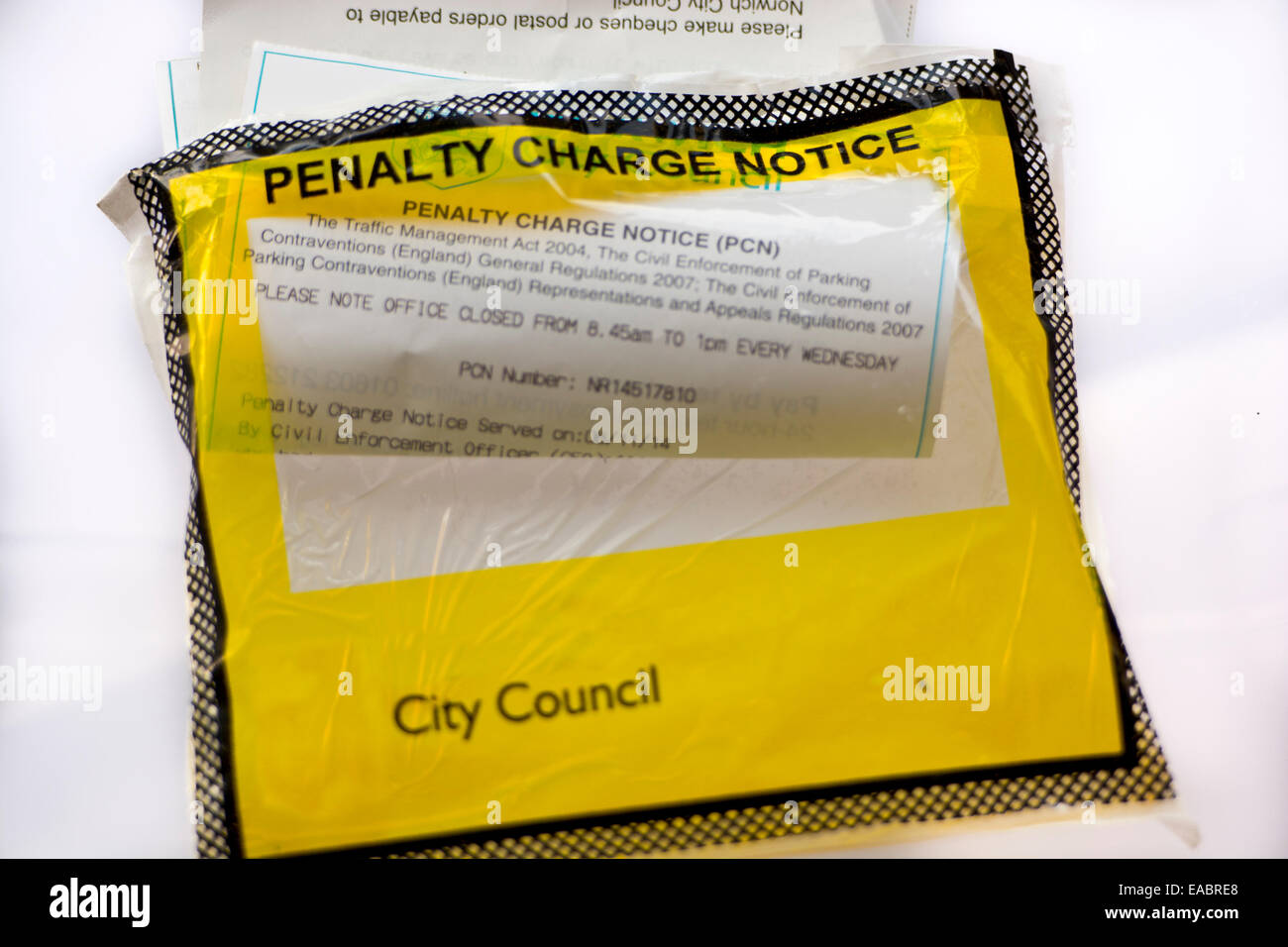 Parking ticket penalty charge Notice Stock Photo