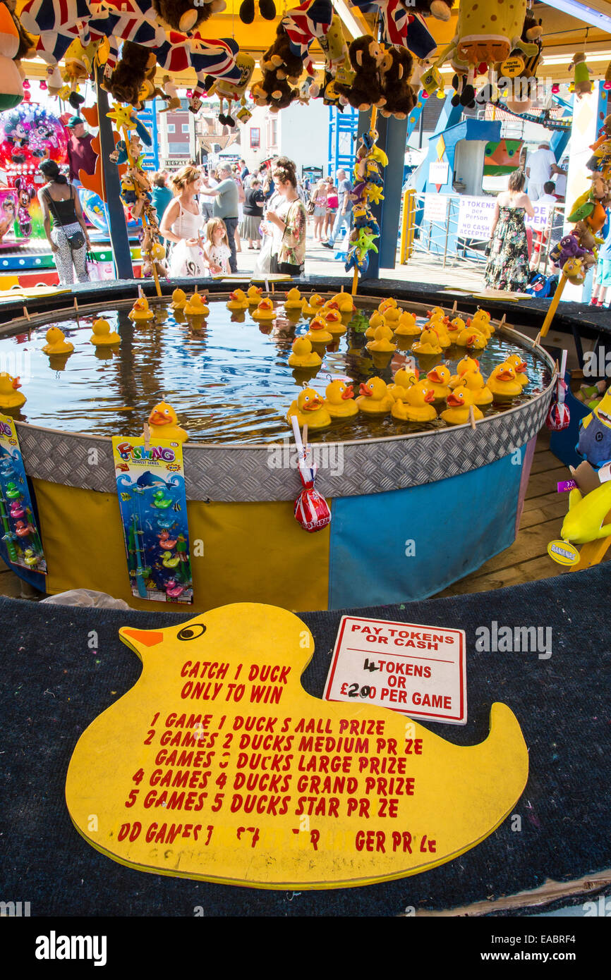 Catch the Duck Game, Amusement Park, Scarborough Harbour Stock Photo