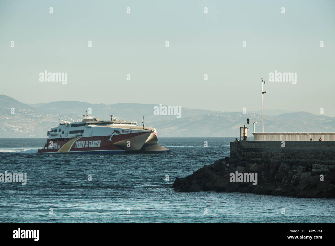 Spain, Andalusia, Tarifa, Harbour, ferry Stock Photo