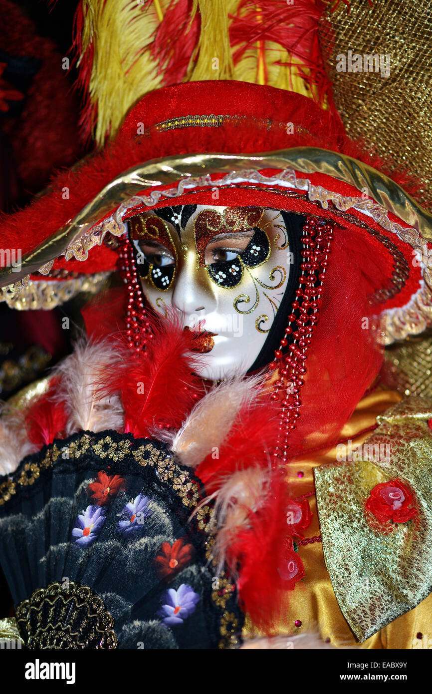 People with red mask and costume, Carnival Venice Stock Photo - Alamy