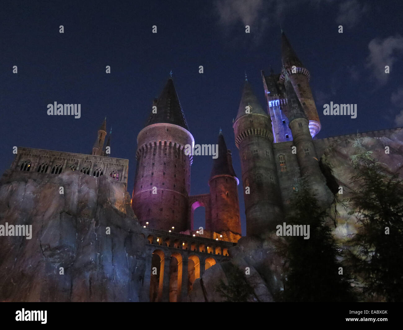 Hogwarts Castle Hogsmeade Harry Potter Universal Studios Stock Photo