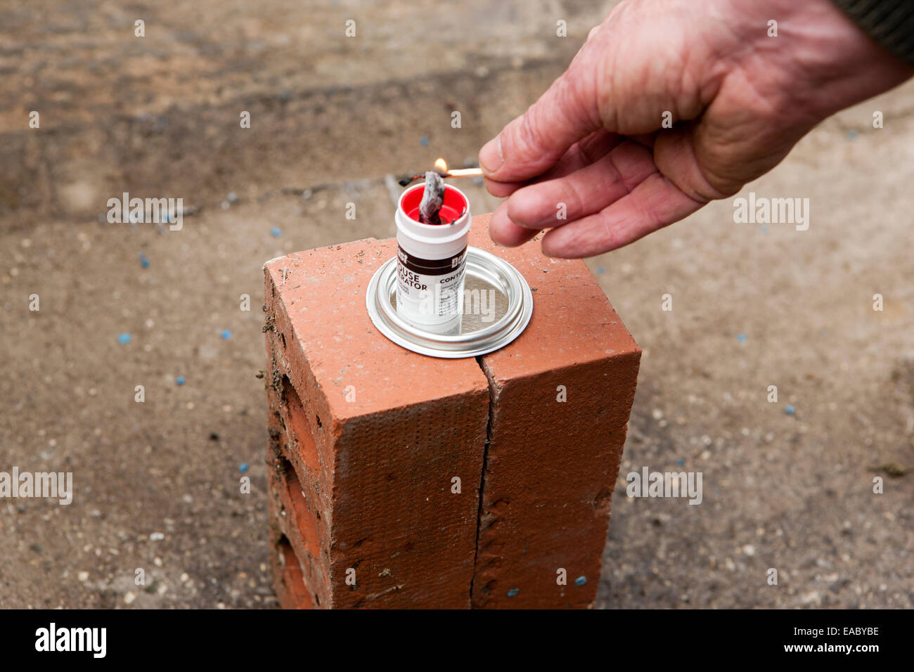 Cleaning a greenhouse with a smoke bomb,grenade,sulphur,candle, to kill