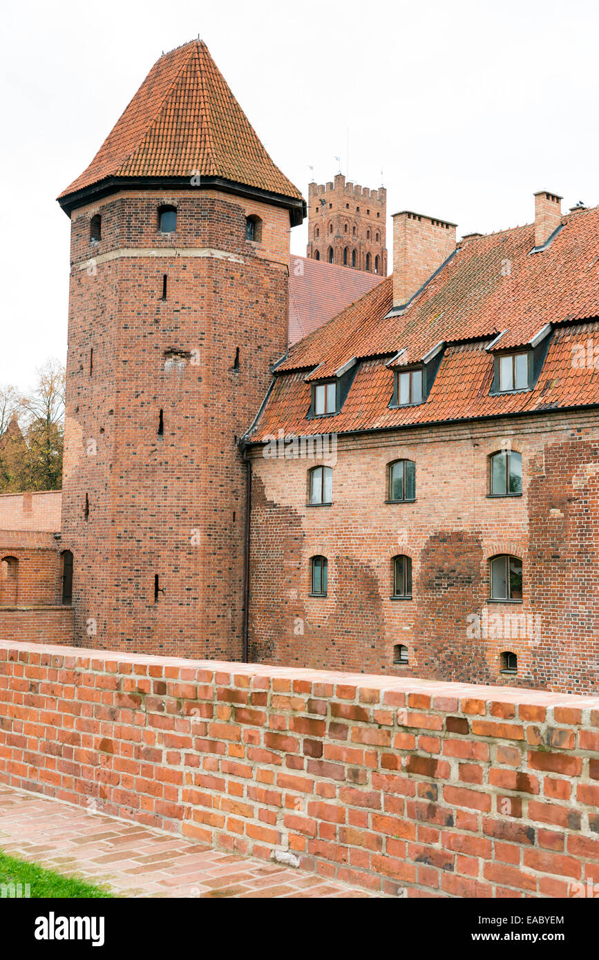 Malbork, Poland - October 21, 2014: The Castle of the Teutonic Order in Malbork is the largest castle in the world by surface ar Stock Photo