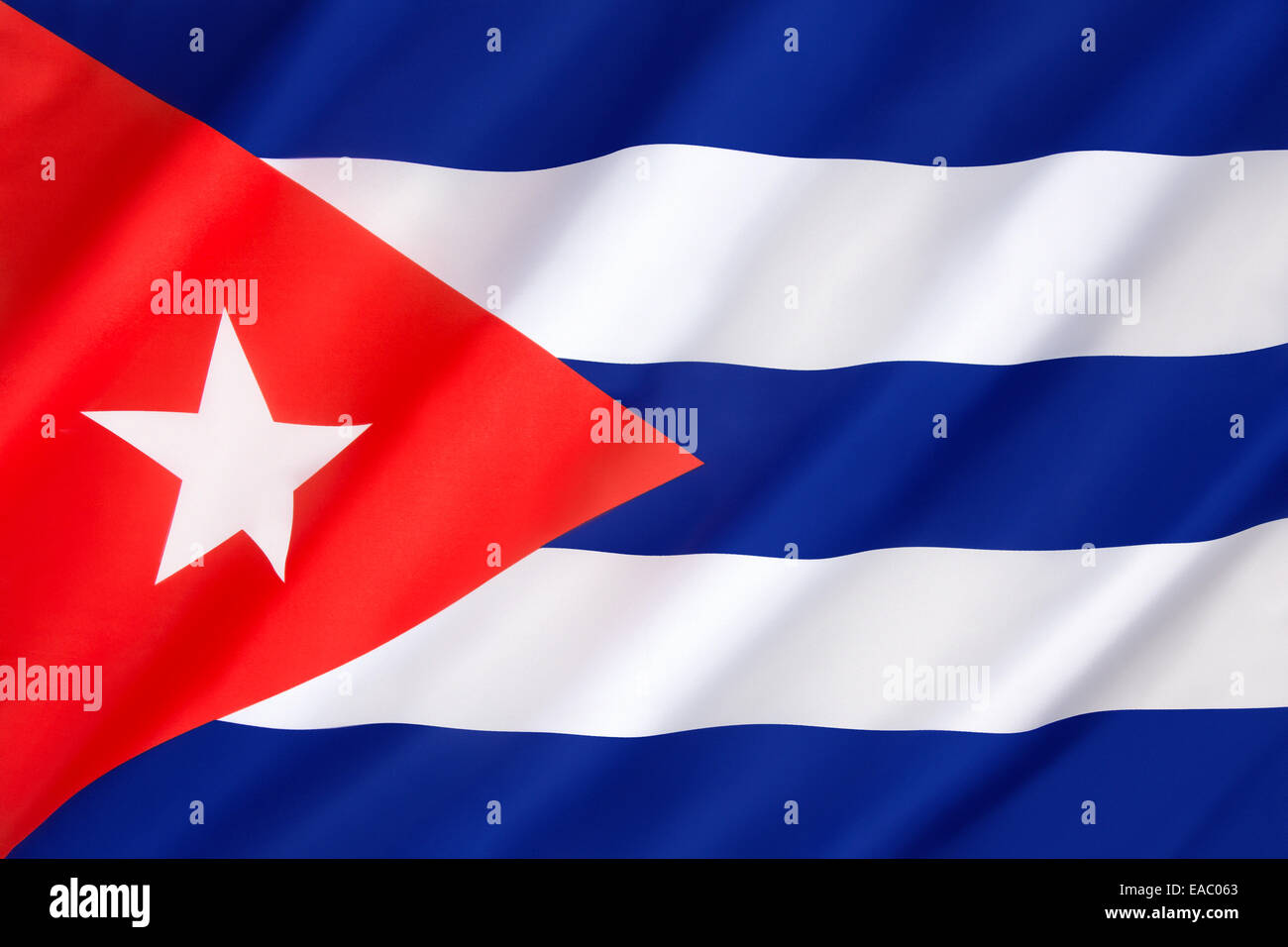 Flag of Cuba - adopted on 25th June 1848. Stock Photo