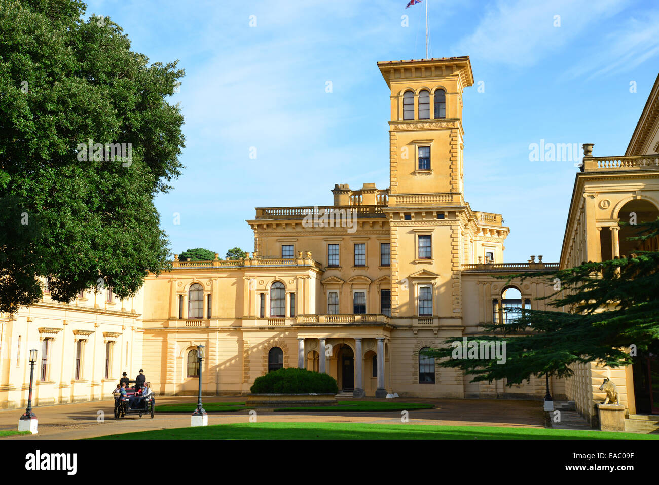 The entrance facade, Osborne House, East Cowes, Isle of Wight, England