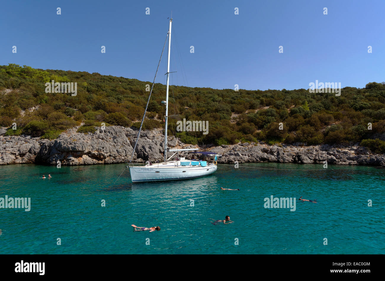 Yacht moored in the Mediterranean Stock Photo - Alamy